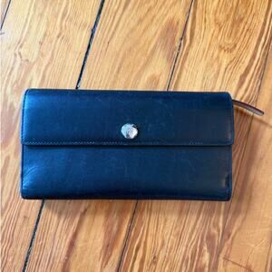 Kate Spade black leather continental wallet